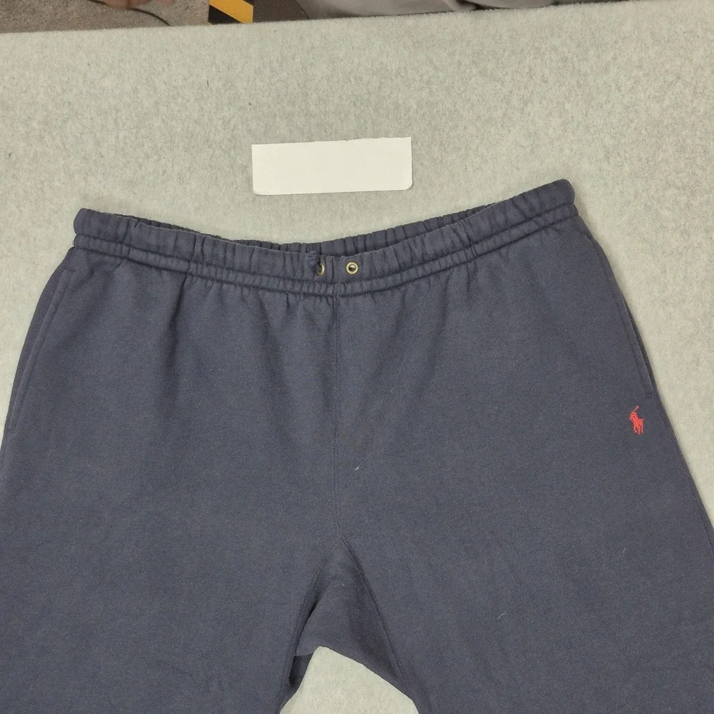 VINTAGE Polo Ralph Lauren Men Pants L Navy Embroidered Jogger READ